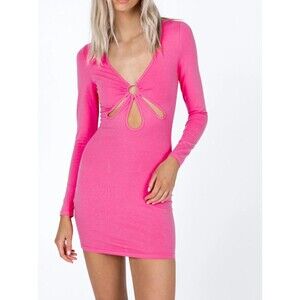 Princess Polly Dress Womens 4 Pink Cutout Stretch Mini Dress NEW